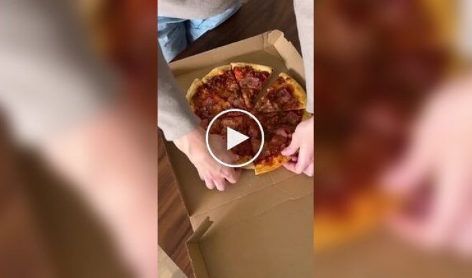Как компактно сложить коробку с пиццей