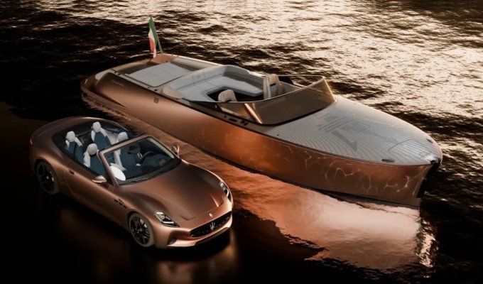 Maserati expands its range of electric vehicles with the luxury Tridente boat (6 photos)