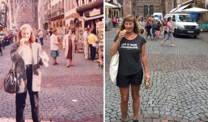 Американка воспроизвела фото 30-летней давности (9 фото)