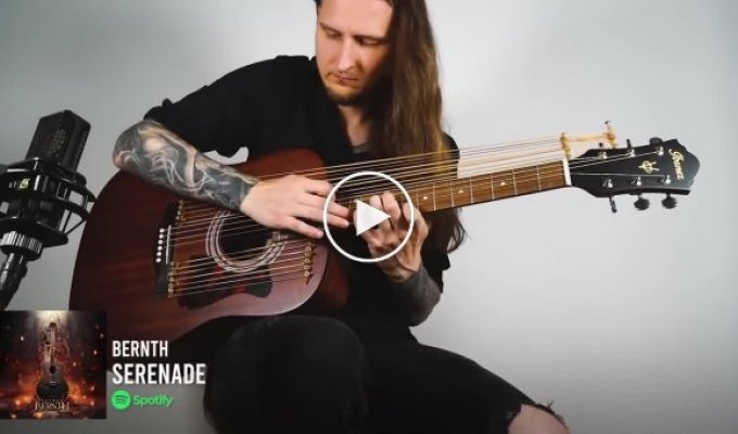 The musician added 15 strings to his guitar