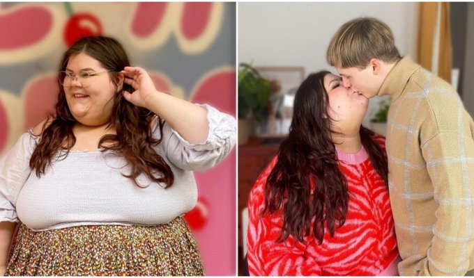 The guy hid his girlfriend from everyone because she weighs 100 kg more than him (6 photos)