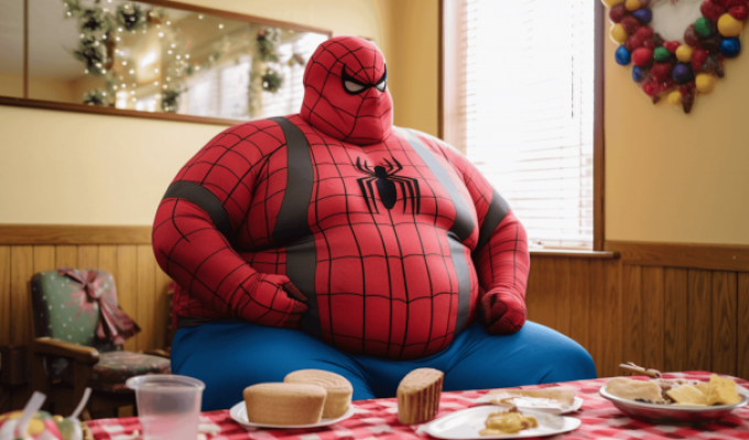 Couch heroes: somewhere in the parallel universe of fat men (17 photos)