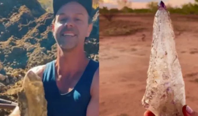 Worth thousands of dollars: a man stumbled upon a precious stone hidden in the mud (2 photos + 1 video)