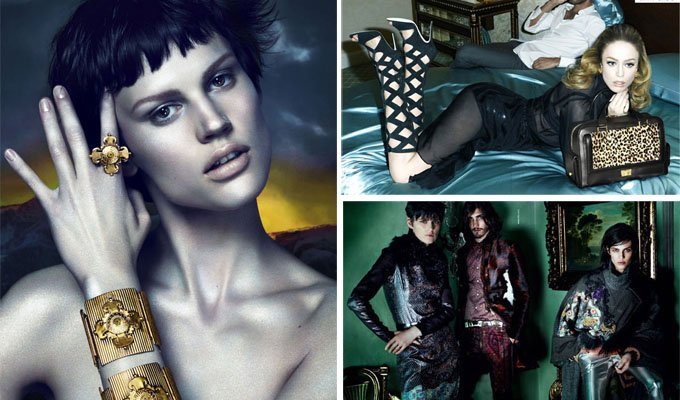 Рекламные кампании Versace, Etro и Jimmy Choo (осень-зима 2011-12)