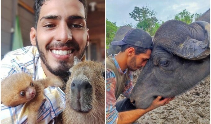 An agronomist student lives on a farm with animals and touches social networks (25 photos + 1 video)