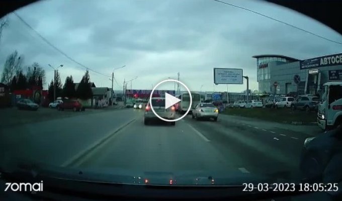 Cyclist versus car. Accident from Voronezh (quiet sound)
