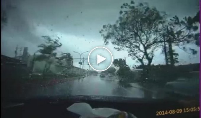 Торнадо на дороге Тайваня