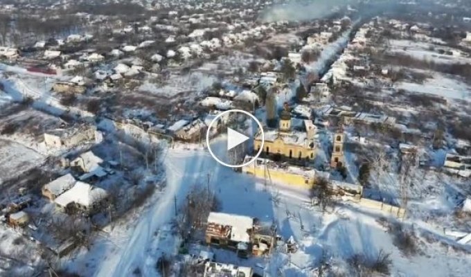 Fortress city morning in Avdeevka, Avdeevka industrial zone and view of occupied Makeevka