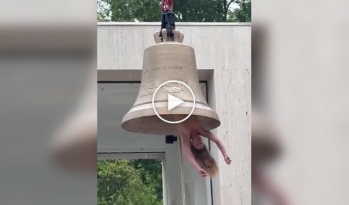 From the lives of activists: an artist hung upside down inside a bell