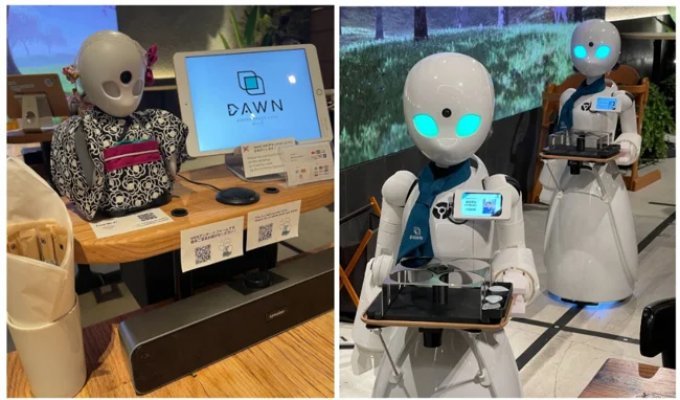 Японское кафе, где роботами-официантами управляют люди, прикованные к постели (4 фото + 1 видео)