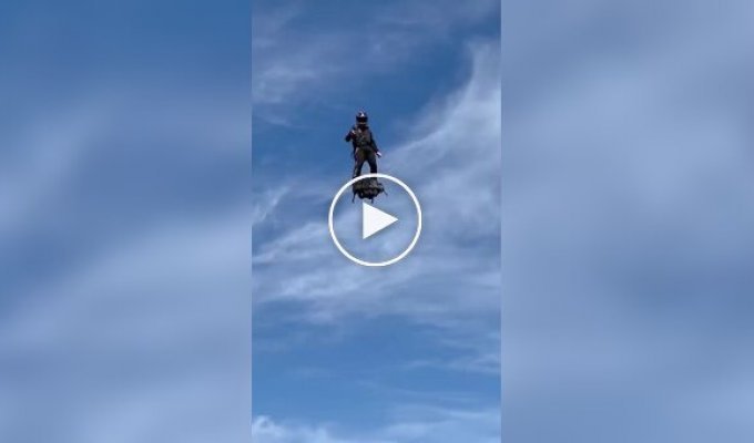 Flying over water on a flyboard