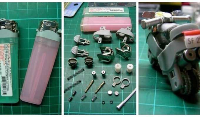 Craftsman turns old lighters into mini-motorcycles (14 photos)