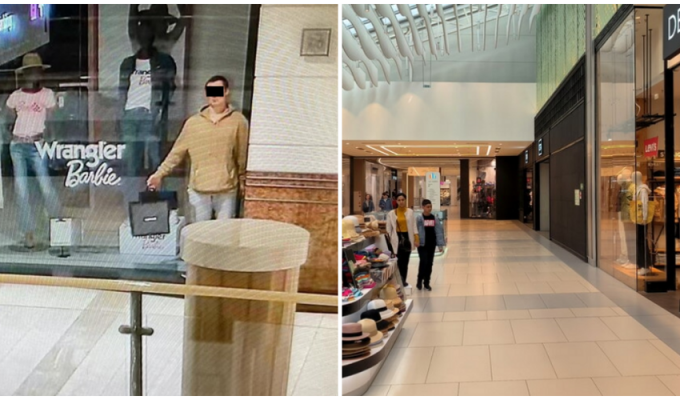 В Польше находчивый мужчина притворился манекеном, чтобы обворовать торговый центр (3 фото)