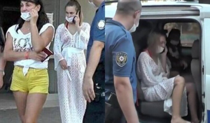 Пьяных россиянок в Турции отвезли в полицию после броска тапками в медсестру (4 фото + 1 видео)