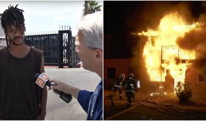 In the US, a homeless man saved a family from a burning house (11 photos)