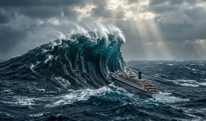 Killer waves: how do 10-story-high walls of water appear out of nowhere in the ocean? (9 photos)