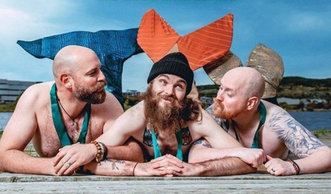 Канадские бородачи переоделись в русалок для благотворительного календаря (9 фото)