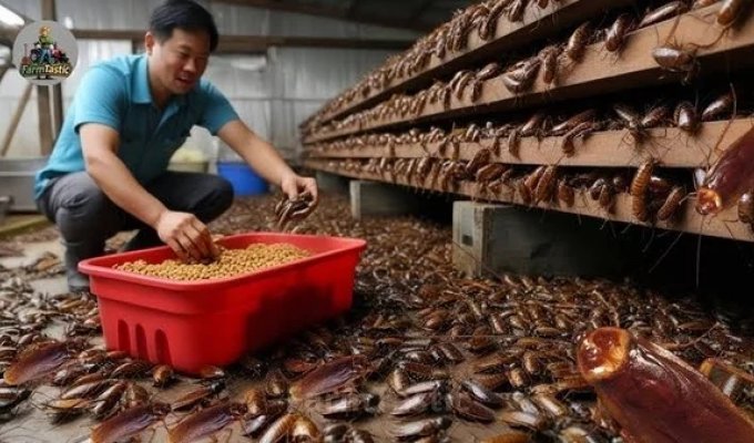 The Chinese breed cockroaches. What do they do with them later? (8 photos)