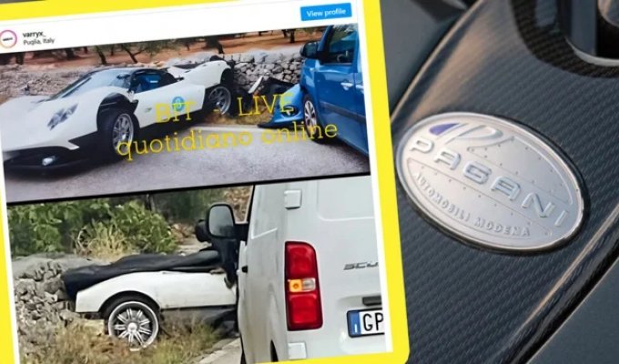 Личный автомобиль Хорацио Пагани попал в аварию во время ралли бренда (2 фото)