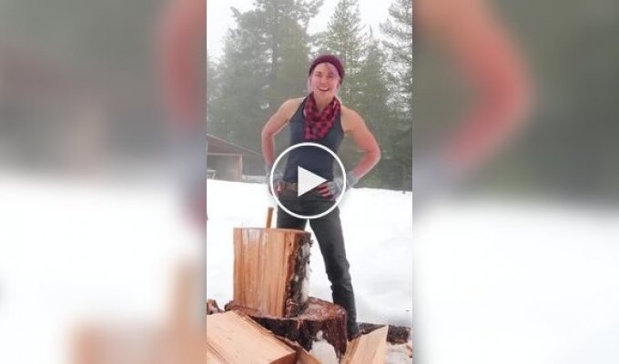 Snow, whiskey and an axe: a powerful lumberjack girl