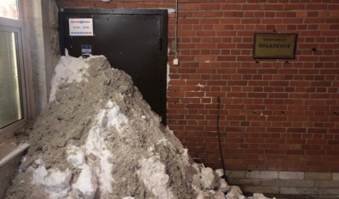 Жители Санкт-Петербурга самостоятельно расчищают дворы от снега (3 фото)