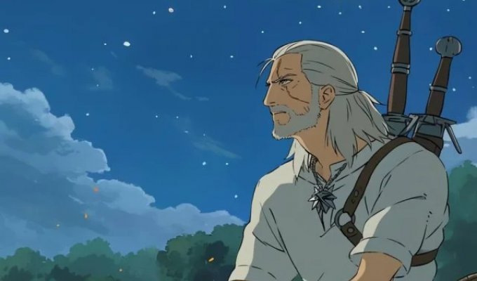 Neural network generated anime based on The Witcher by Hayao Miyazaki (10 photos)