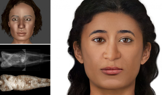 Italian scientists recreated the face of a pregnant Egyptian mummy (12 photos + 1 video)