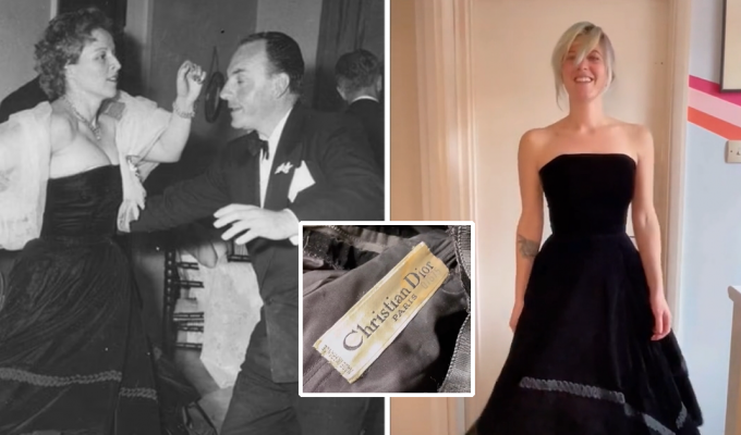 Британка унаследовала от бабушки драгоценное платье от Dior и узнала печальную историю, стоящую за семейной реликвией (5 фото + 1 видео)