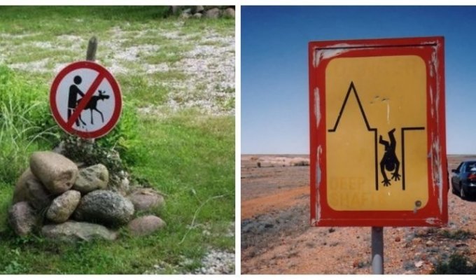 15 абсурдных запрещающих знаков и табличек (15 фото)