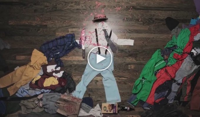 Креативная короткометражка с одеждой вместо актеров