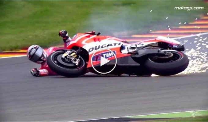 Подборка падений с мотоцикла от MotoGP