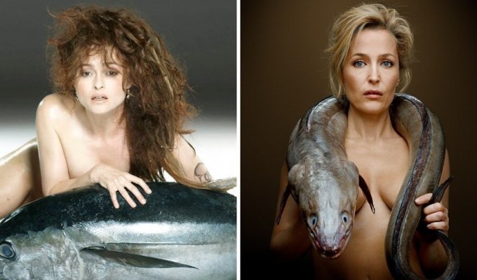 18 celebrities from around the world took part in a nude photo shoot with marine life to protect nature (19 photos)