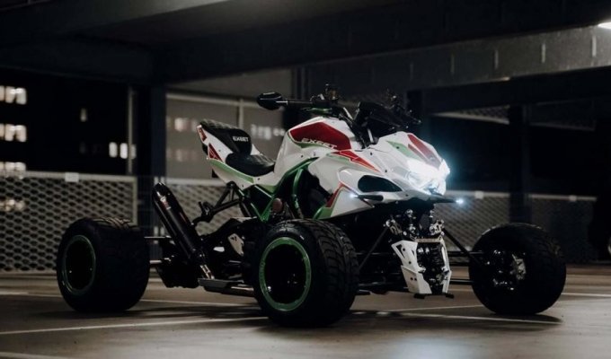 Tuners turned the Kawasaki H2 motorcycle into an ATV (6 photos)