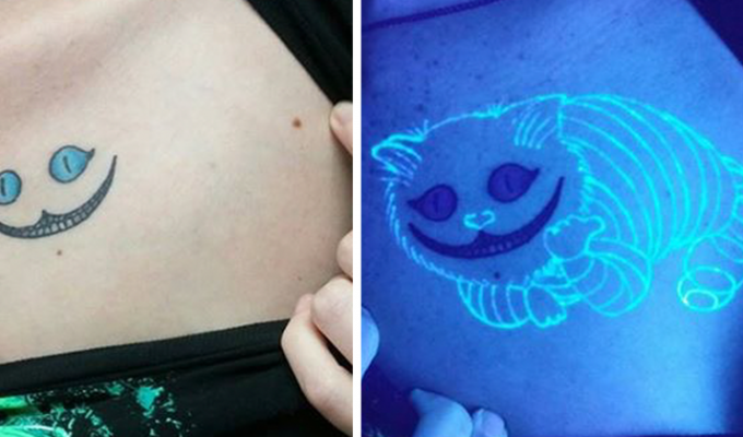25 потрясающих светящихся в темноте татуировок, видимых в инфракрасном излучении (25 фото)