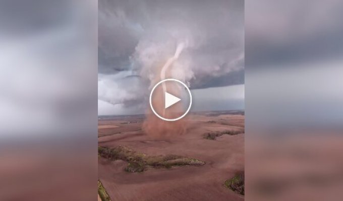 Drone in the center of a tornado