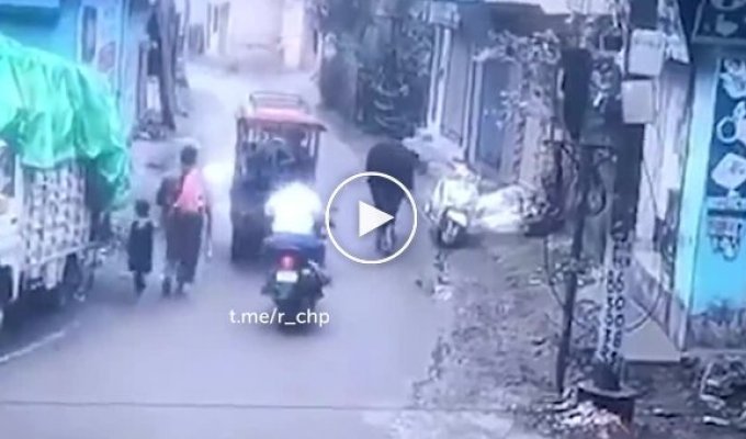 Необычный угон скутера в Индии