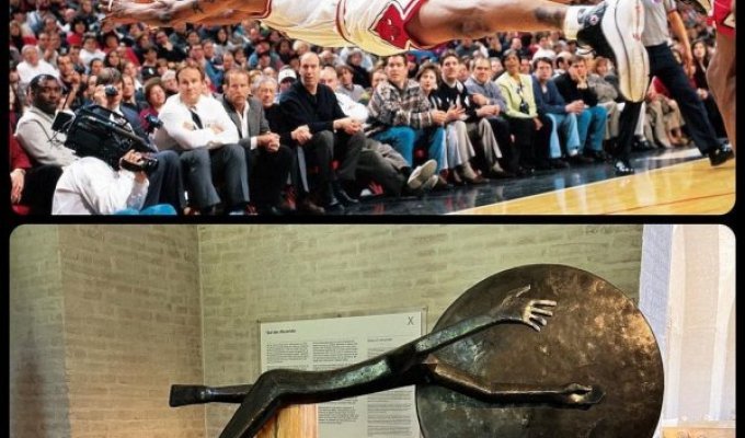 Внезапное искусство: забавные сравнения спортсменов с героями картин и скульптур (15 фото)