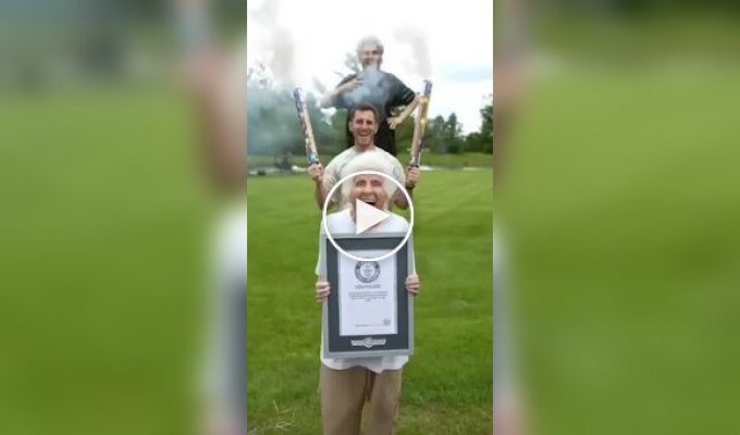 A 99-year-old grandmother set a world record for crowd surfing.