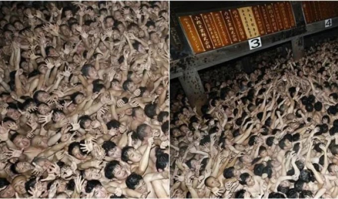 10 000 обнаженных мокрых японских мужчин попытались поймать 2 священные палочки (1 фото + 4 видео)