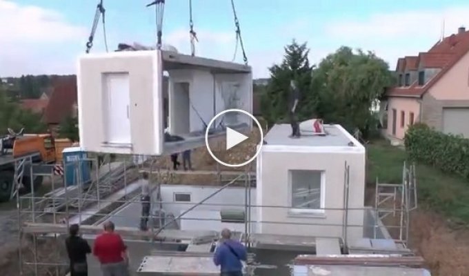Как строят 2-х этажный дом за 1 день в Германии