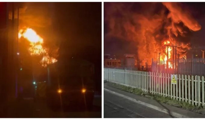 One of the largest airports in the world suspended operations due to a fire at a power substation (1 photo + 4 videos)