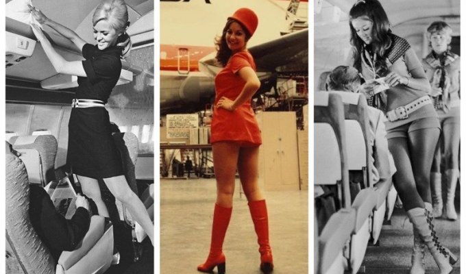 Как раньше обслуживали в воздухе: обворожительные стюардессы прошлого (19 фото)