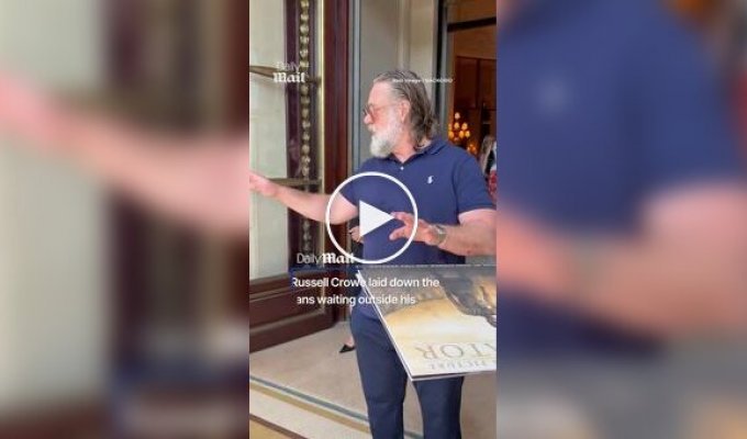 Russell Crowe harshly rebuffed fans outside a hotel and sparked an online scandal