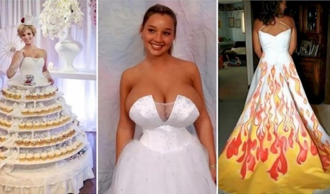 20 невест, которые прогадали с выбором свадебного платья (21 фото)