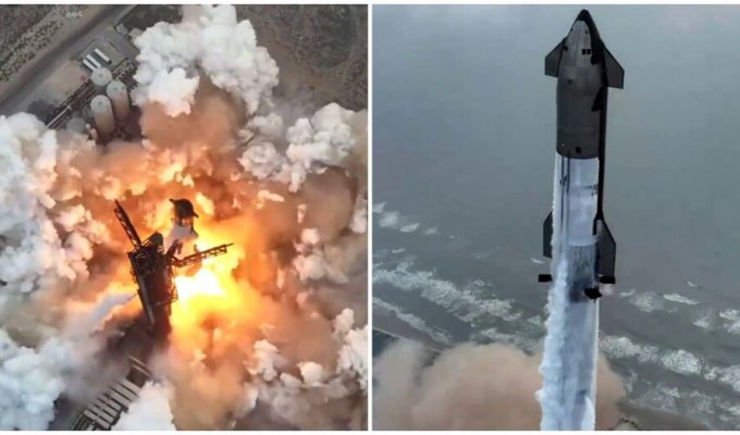 For the first time in the history of test launches, the Starship was able to successfully splash down in the Indian Ocean (1 photo + 3 videos)