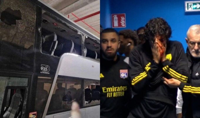 The match between Marseille and Lyon was canceled due to an attack on the players (4 photos)