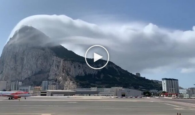 Gibraltar. How clouds are born
