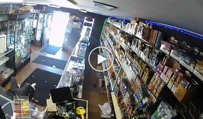 A store owner beat up a robber