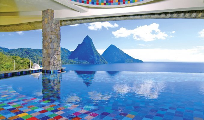 Отель Jade Mountain – роскошь в Карибском море (19 фото)