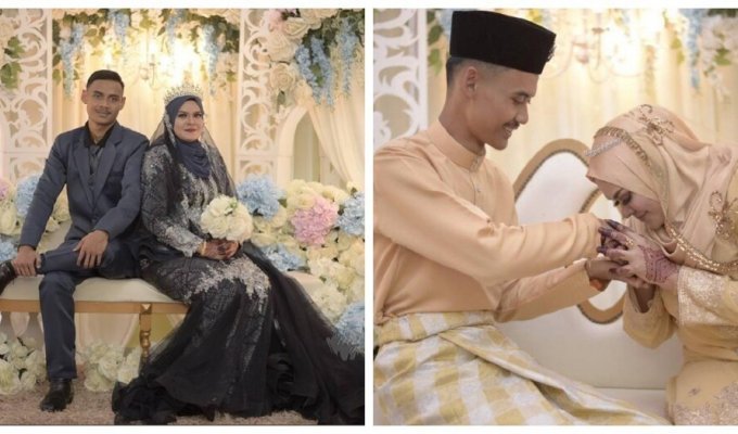 22-year-old boy married his former teacher (5 photos)
